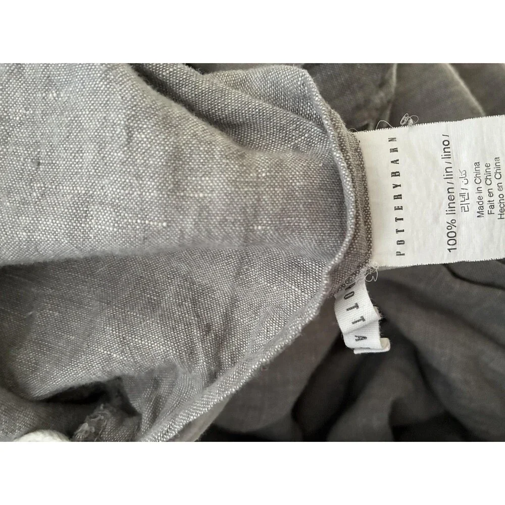 Pottery Barn 100% Linen Duvet Cover Full/Queen Gray Solid Bedding
